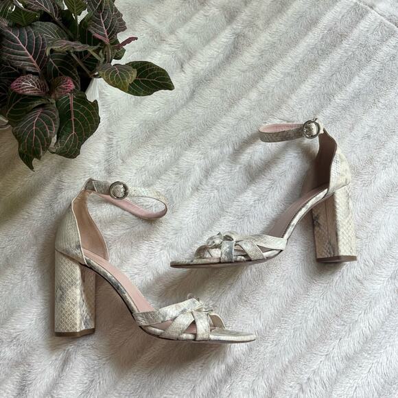 J. Crew Stella Snake Print Block Heel Sandals - Picture 2 of 8